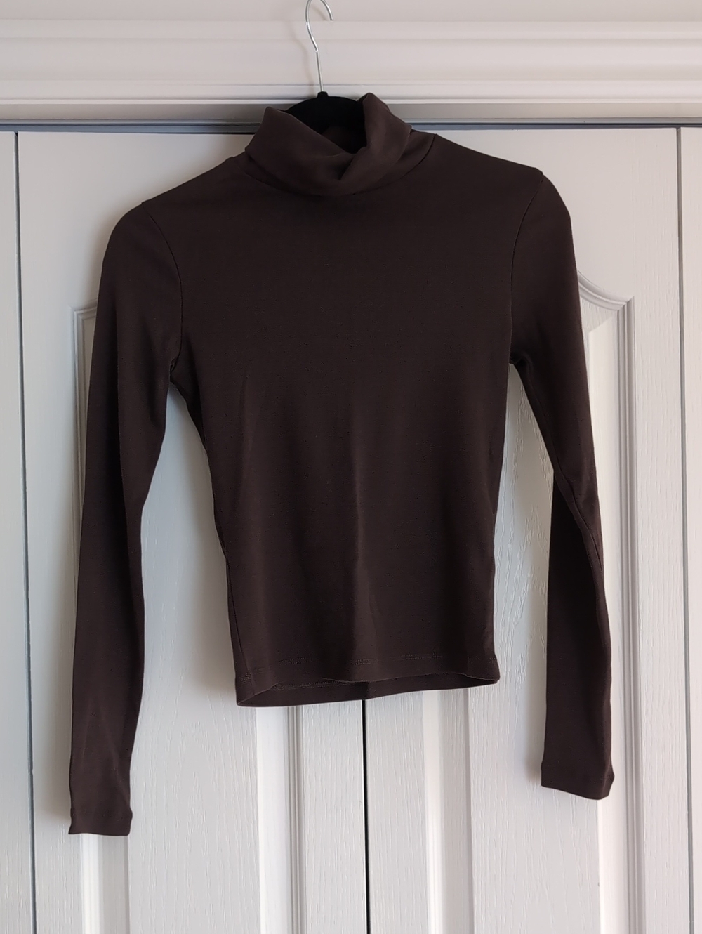 KOTN 100 Cotton Brown Turtleneck Long Sleeve Top